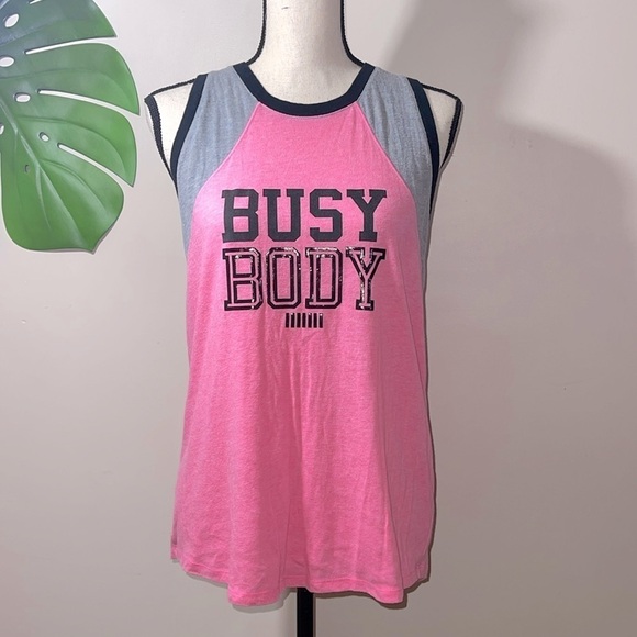 Victoria’s Secret Sport Busy Body Tank Top Sz. Medium NWOT Black Pink Gray - Picture 2 of 6